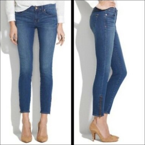 Madewell Denim - Madewell Skinny Ankle Zip Jeans Sky Wash Size 25.